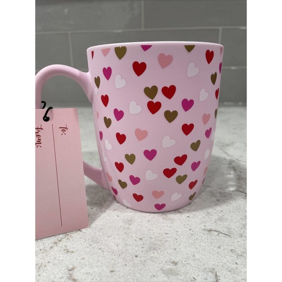 PINK, GOLD & RED Hearts SOFT TOUCH 16 oz Mug Sheffield Valentines TikTok Gift - Picture 4 of 5
